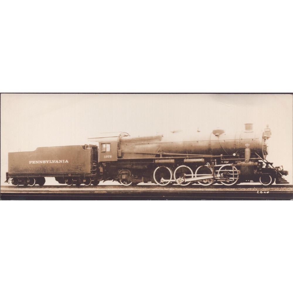 PRR Pennsylvania Railroad 4-4-2 #1378 Steam Locomotive Broadside Roster Photo